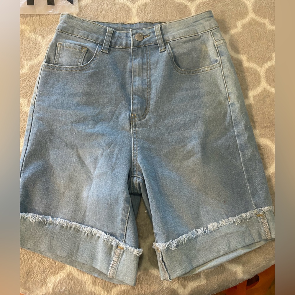 SHEIN BLUE DENIM JEAN SHORTS (Size 27)